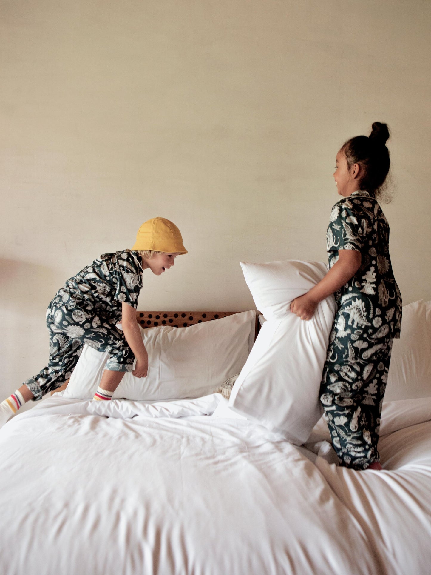 Pillow Fight! - Inspired by the beautiful prehistoric illustration by Tattoo-Artist Suflanda this Children Pyjama Set guarantes sweet dreams.