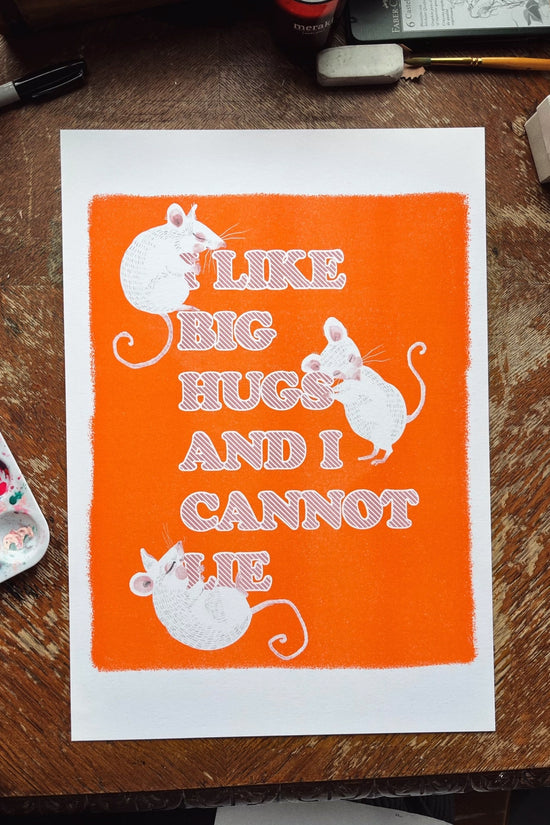 'I like Big Hugs' - Riso Print - A3
